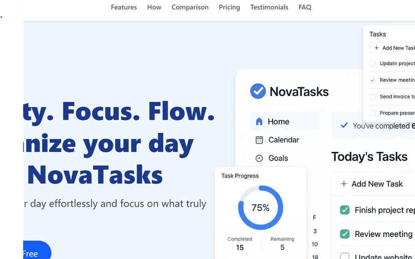 Novatasks - Task App Landing